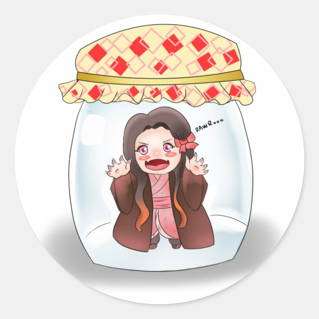 Kimetsu no Yaiba (Nezuko chibi sticker) Classic Round Sticker (Front)