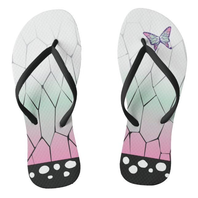 Kimetsu no Yaiba Shinobu Kocho Pair of Flip Flops (Footbed)