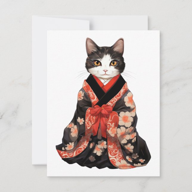  Kimono  Cat Card (Front)
