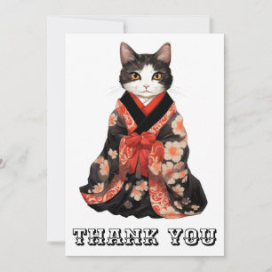 Kimono  Cat Thank You Card