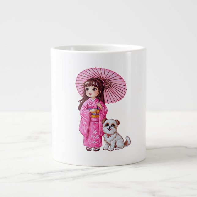 Kimono Cutie & Puppy Mug (Front)