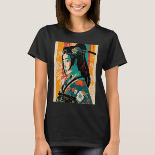 Kimono Female Retro Japanese Samurai Geisha Vintag T-Shirt