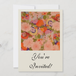 Kimono Flower Pink Floral Pattern Invitation