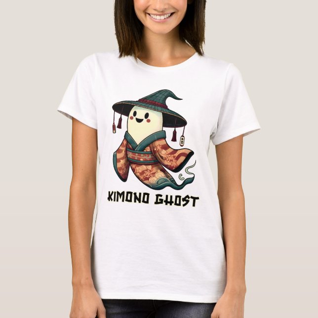 Kimono ghost - Trick or treat  - Happy halloween  T-Shirt (Front)
