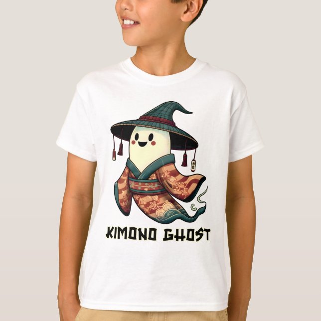 Kimono ghost - Trick or treat  - Happy halloween  T-Shirt (Front)