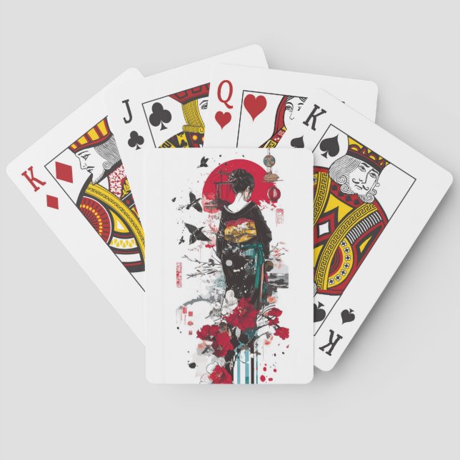 KIMONO GIRL PLAYING CARDS (Back)