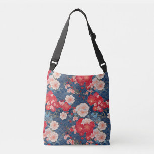 Kimono pattern inspired japanese fabric crossbody bag