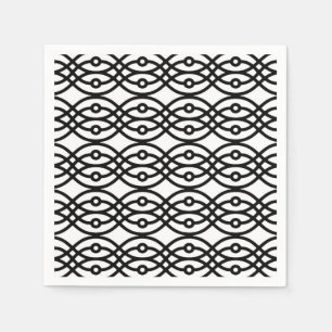 Kimono print, black on white napkin
