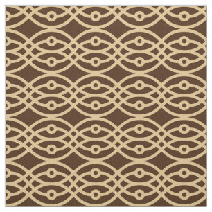 Kimono print, chocolate brown and tan fabric