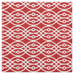 Kimono print, dark red and white fabric