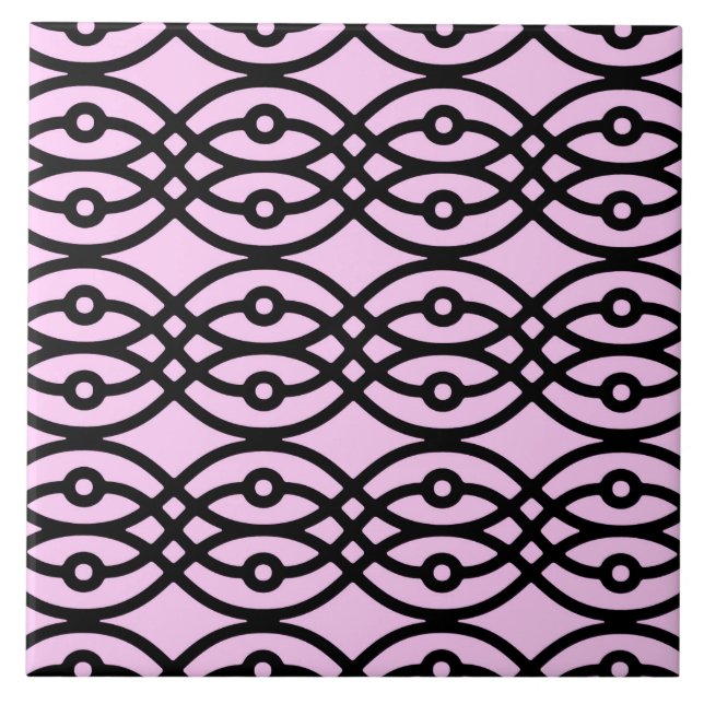 Kimono print, ice pink and black tile (Front)