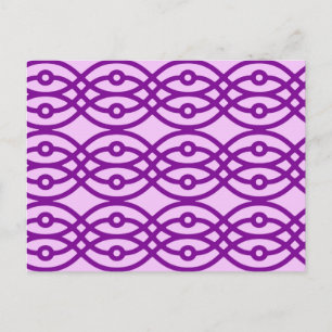 Kimono print, lavender and purple postcard