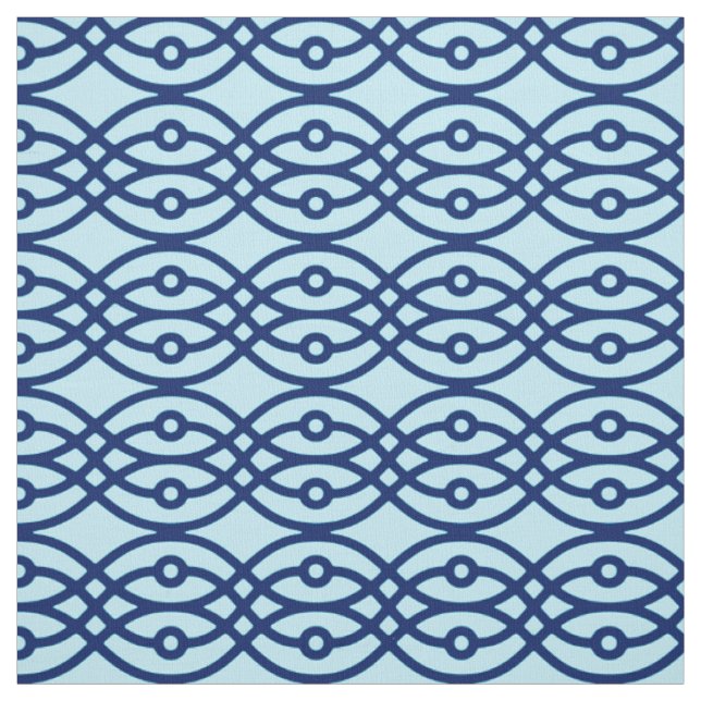 Kimono print, navy and light blue fabric (Swatch)