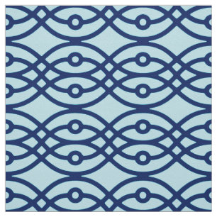 Kimono print, navy and light blue fabric