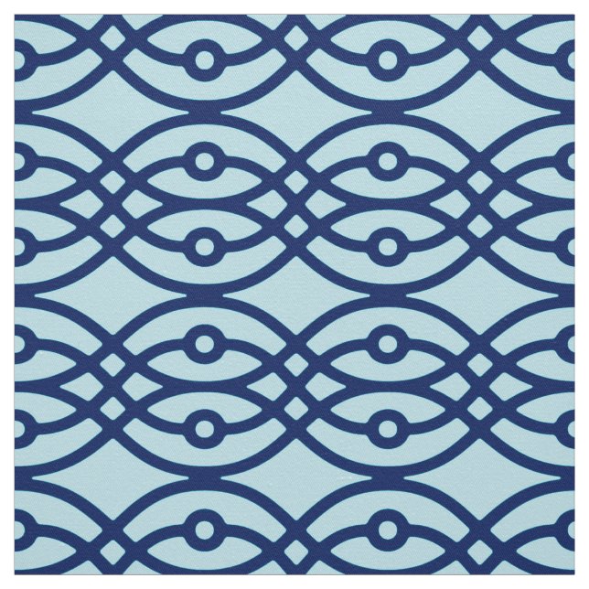 Kimono print, navy and light blue fabric (Swatch)