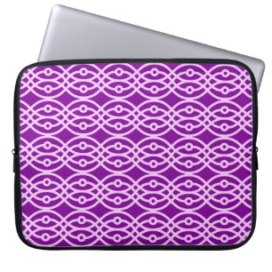 Kimono print, purple and lavender laptop sleeve