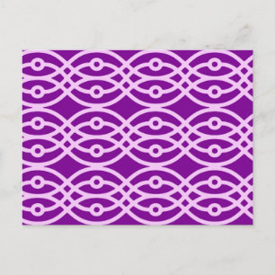 Kimono print, purple and lavender postcard