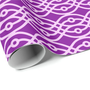 Kimono print, purple and lavender wrapping paper
