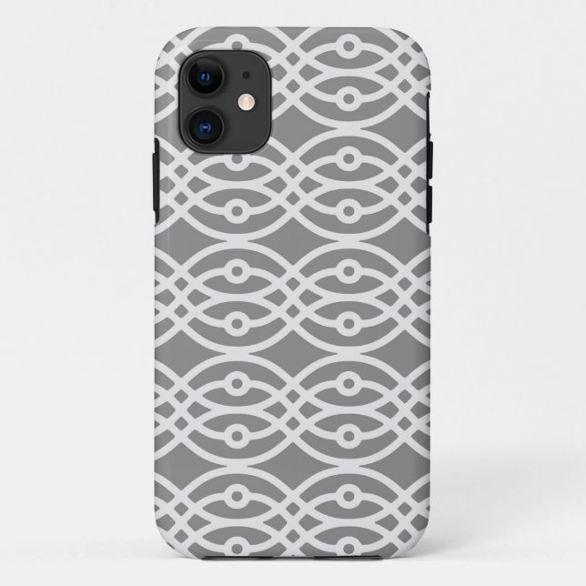 Kimono print, silver and dark grey Case-Mate iPhone case (Back)