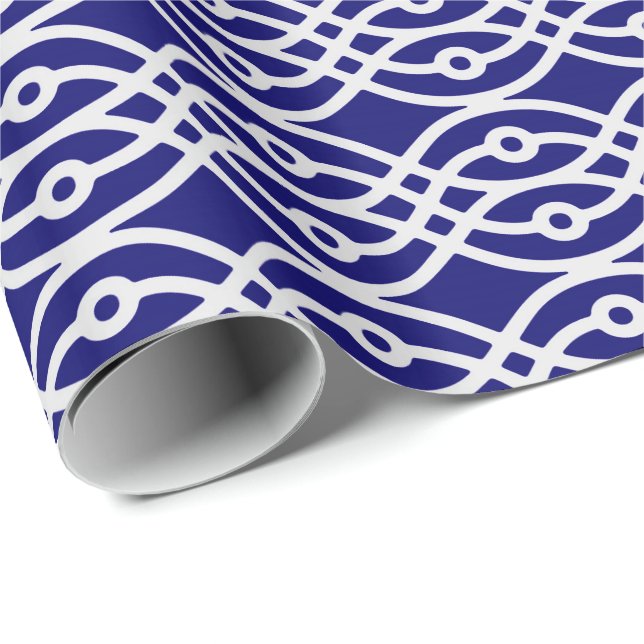 Kimono print, silver grey and navy blue wrapping paper (Roll Corner)