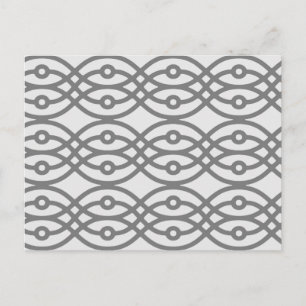 Kimono print, silver grey with dark grey postcard