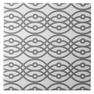 Kimono print, silver grey with dark grey tile