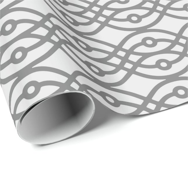 Kimono print, silver grey with dark grey wrapping paper (Roll Corner)