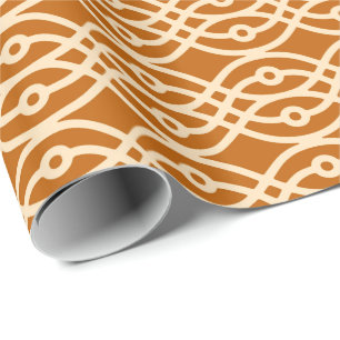 Kimono print, terracotta and peach wrapping paper