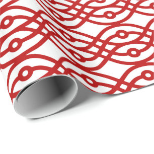 Kimono print, white and dark red wrapping paper