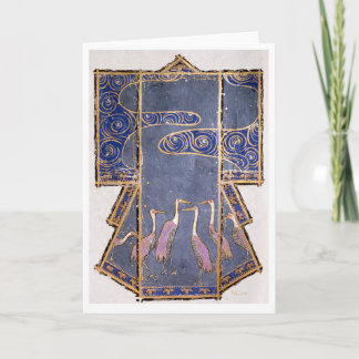 Kimono with Cranes and Japanese Water Motif Card