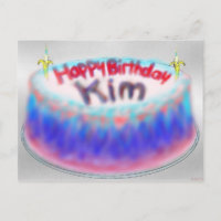 Kim's Birthday Cake Post Card