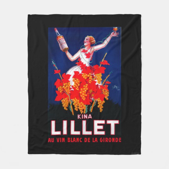 Kina Lillet Vintage PosterEurope Fleece Blanket (Front)