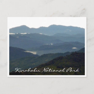 kinabalu nat park silhouette postcard