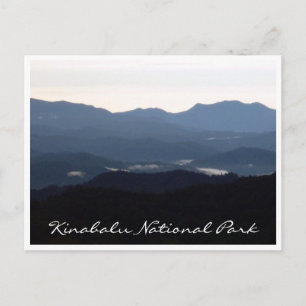 kinabalu park silhouette postcard