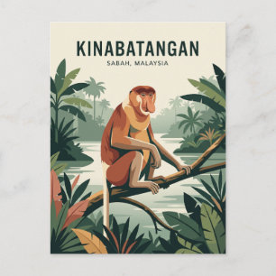 Kinabatangan River Malaysia Postcard