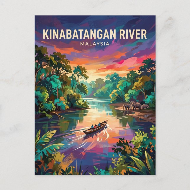 Kinabatangan River Malaysia Postcard (Front)
