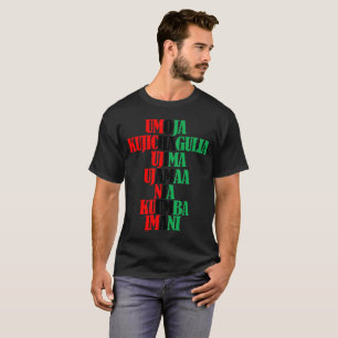 Kinara Colours Text Seven Principles of Kwanzaa T-Shirt