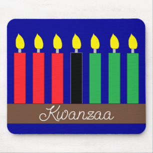 Kinara for Kwanzaa: Dark Blue Mouse Mat