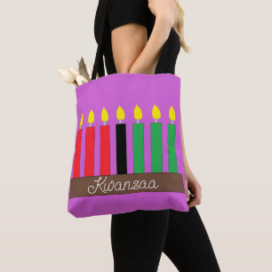 Kinara for Kwanzaa: Lavender Tote Bag