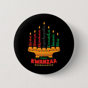 Kinara Seven Candles Principles Of Kwanzaa Happy K 6 Cm Round Badge