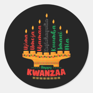 Kinara Seven Candles Principles Of Kwanzaa Happy K Classic Round Sticker