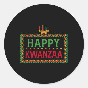 Kinara Seven Candles Principles Of Kwanzaa Happy K Classic Round Sticker