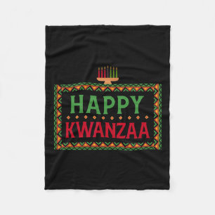 Kinara Seven Candles Principles Of Kwanzaa Happy K Fleece Blanket