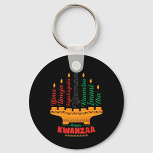 Kinara Seven Candles Principles Of Kwanzaa Happy K Key Ring