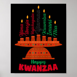 Kinara Seven Candles Principles Of Kwanzaa Happy K Poster