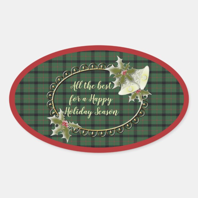 Kincaid Original Scottish Tartan Oval Sticker (Front)