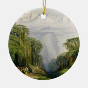 Kinchinjunga from Darjeeling, 1879 (oil on canvas) Ceramic Tree Decoration