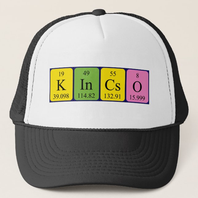Kincsö periodic table name hat (Front)