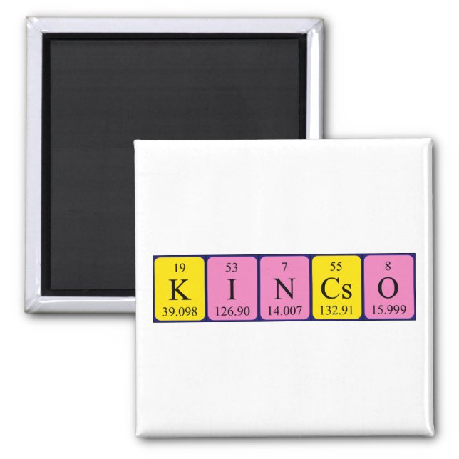 Kincsö periodic table name magnet (Front)