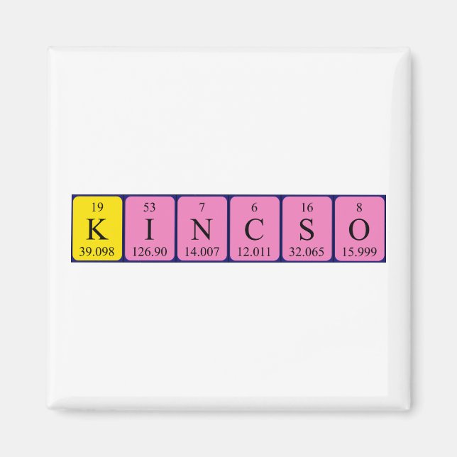 Kincsö periodic table name magnet (Front)